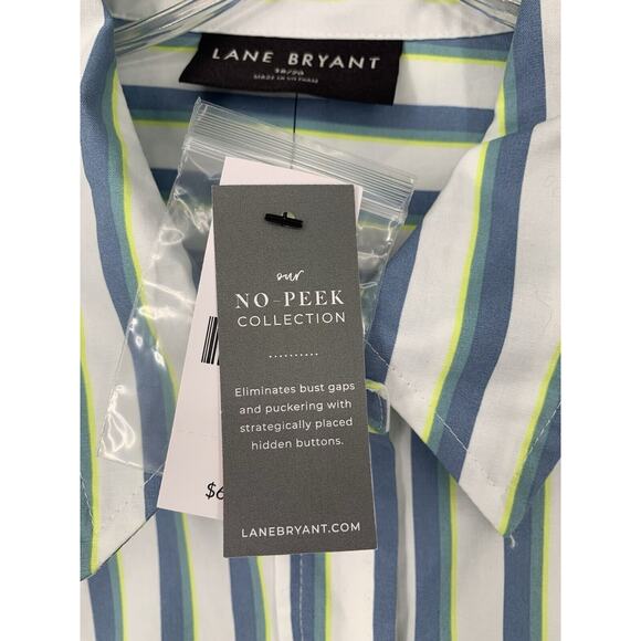 Lane Bryant NEW Stretch No Peek Collection Button Down Blouse Size 18/20 Plus - Picture 11 of 14